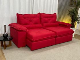Sofá Retrátil Reclinável 2,50 m Vermelho 608 Zuqui Plus