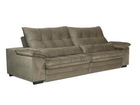 Sofá Retrátil Reclinável 2,50m com Molas e Espuma D33 Biondi Veludocristal - NETSOFAS Sofá Retrátil Reclinável 2,50m com Molas e Espuma D33 Biondi Veludocristal - NETSOFAS
