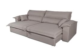 Sofá Retrátil Reclinável 2,50m Nivus Marrom c/ Molas Ensacadas - King House