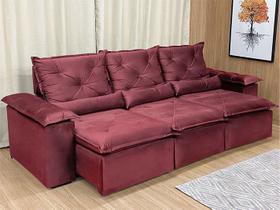 Sofá Retrátil Reclinável 2,70 m Vinho 17 Athenas