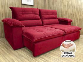 Sofá Retrátil Reclinável 2,90 m Vermelho 327 Copacabana