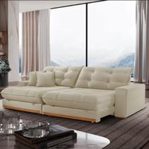 Sofá Retrátil Reclinável 2,9M Duque Linho Com Molas Meu Sofá Online