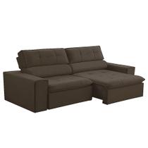 Sofá Retratil Reclinável 2Lugares 1,6m Veludo Marrom Megasul