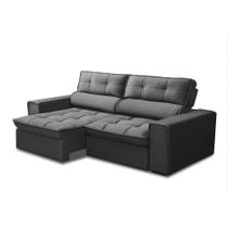 Sofá Retrátil Reclinável 3 Lugares 180cm Blanches F05 Veludo Grafite - Mpozenato Sofá Retrátil Reclinável 3 Lugares 180cm Blanches F05 Veludo Grafite - Mpozenato