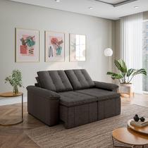 Sofá Retrátil Reclinável 3 Lugares 180cm Linho com Molas Palmeira CabeCasa MadeiraOriginals Chumbo Sofá Retrátil Reclinável 3 Lugares 180cm Linho com Molas Palmeira CabeCasa MadeiraOriginals Chumbo