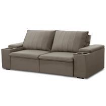 Sofá Retrátil Reclinável 3 Lugares 205cm Baluart F05 Veludo Castor - Mpozenato Sofá Retrátil Reclinável 3 Lugares 205cm Baluart F05 Veludo Castor - Mpozenato