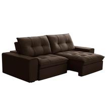 Sofá Retrátil Reclinável 3 Lugares 210cm Argon F05 Veludo Marrom - Mpozenato Sofá Retrátil Reclinável 3 Lugares 210cm Argon F05 Veludo Marrom - Mpozenato