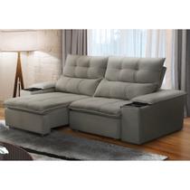 Sofá Retrátil Reclinável 3 Lugares 210cm com Porta Copos e Objetos Bulgária Sofá Retrátil Reclinável 3 Lugares 210cm com Porta Copos e Objetos Bulgária
