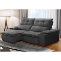 Sofá Retrátil Reclinável 3 Lugares 210cm com Porta Copos e Objetos Bulgária Sofá Retrátil Reclinável 3 Lugares 210cm com Porta Copos e Objetos Bulgária