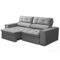 Sofá Retrátil Reclinável 3 Lugares 220cm Blanches F05 Veludo Prata - Mpozenato Sofá Retrátil Reclinável 3 Lugares 220cm Blanches F05 Veludo Prata - Mpozenato