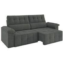 Sofá Retrátil/Reclinável 3 Lugares 2,20m Cinza Luizzi
