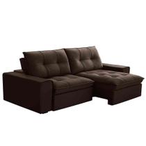 Sofá Retrátil Reclinável 3 Lugares 230cm Argon F05 Veludo Marrom - Mpozenato