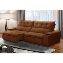 Sofá Retrátil Reclinável 3 Lugares 230cm com Porta Copos e Objetos Bulgária Sofá Retrátil Reclinável 3 Lugares 230cm com Porta Copos e Objetos Bulgária