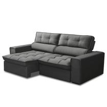 Sofá Retrátil Reclinável 3 Lugares 240cm Blanches F05 Veludo Grafite - Mpozenato Sofá Retrátil Reclinável 3 Lugares 240cm Blanches F05 Veludo Grafite - Mpozenato