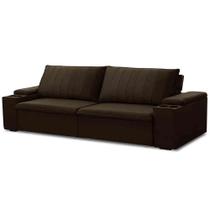Sofá Retrátil Reclinável 3 Lugares 245cm Baluart F05 Veludo Marrom - Mpozenato Sofá Retrátil Reclinável 3 Lugares 245cm Baluart F05 Veludo Marrom - Mpozenato