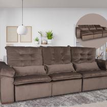 Sofá Retrátil/Reclinável 3 Lugares Capuccino Podium Marquês