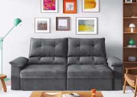 Sofá Retrátil Reclinável 3 Lugares Suede 1,80m Ravena