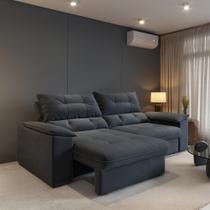 Sofá Retrátil Reclinável 3 Lugares Suede 2,00m Ravena Sofá Retrátil Reclinável 3 Lugares Suede 2,00m Ravena