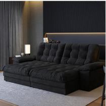 Sofá Retrátil Reclinável 3 Lugares Suede 2,10m Houston Sofá Retrátil Reclinável 3 Lugares Suede 2,10m Houston