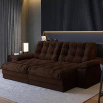 Sofá Retrátil Reclinável 3 Lugares Suede 2,10m Houston Sofá Retrátil Reclinável 3 Lugares Suede 2,10m Houston