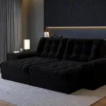 Sofá Retrátil Reclinável 3 Lugares Suede 2,10m Houston