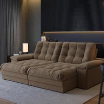 Sofá Retrátil Reclinável 3 Lugares Suede 2,10m Houston