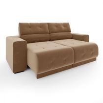 Sofá Retrátil Reclinável 3 Lugares Tecido Veludo Choco Choco