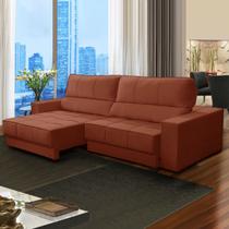 Sofá Retrátil Reclinável 300 Cm 5 Lugares Mola Ensacada Orion Veludo Cobre SóSofá