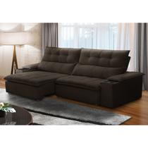 Sofá Retrátil Reclinável 4 Lugares 250cm com Porta Copos e Objetos Bulgária Sofá Retrátil Reclinável 4 Lugares 250cm com Porta Copos e Objetos Bulgária