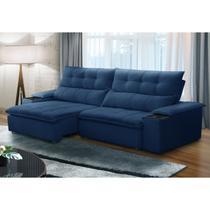 Sofá Retrátil Reclinável 4 Lugares 250cm com Porta Copos e Objetos Bulgária
