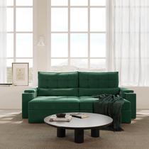 Sofá Retrátil Reclinável 4 Lugares 250cm Porta Copos e USB Embaúba Extra CabeCasa MadeiraOriginals Verde Diamante Sofá Retrátil Reclinável 4 Lugares 250cm Porta Copos e USB Embaúba Extra CabeCasa MadeiraOriginals Verde Diamante