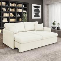 Sofá Retrátil Reclinável 4 Lugares 254cm Maili Bouclê K01 - D'Rossi