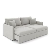 Sofá Retrátil Reclinável 4 Lugares 254cm Maili Veludo Cinza K01 - D'rossi