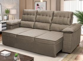 Sofá Retrátil Reclinável 4 lugares com molas 2,30m Quantum Suede Velut Tabaco - King House