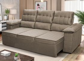 Sofá Retrátil Reclinável 4 lugares com molas 2,30m Quantum Suede Velut Tabaco - King House Sofá Retrátil Reclinável 4 lugares com molas 2,30m Quantum Suede Velut Tabaco - King House