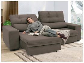 Sofá Retrátil Reclinável 4 Lugares Suede Brunello Linoforte Sofá Retrátil Reclinável 4 Lugares Suede Brunello Linoforte