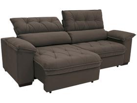 Sofá Retrátil Reclinável 4 Lugares Suede Hannover
