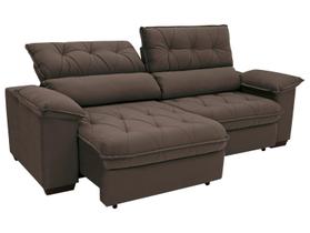 Sofá Retrátil Reclinável 4 Lugares Suede Hannover