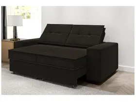 Sofá Retrátil Reclinável 4 Lugares Veludo Austin - SMP Phormatta Sofá Retrátil Reclinável 4 Lugares Veludo Austin - SMP Phormatta