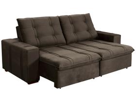 Sofá Retrátil Reclinável 4 Lugares Veludo Joly Bipartido Tallin Plus Gralha Azul