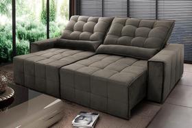 Sofá Retrátil Reclinável Alaska 2,70m Suede Velut Tabaco Molas no Assento - King House Sofá Retrátil Reclinável Alaska 2,70m Suede Velut Tabaco Molas no Assento - King House