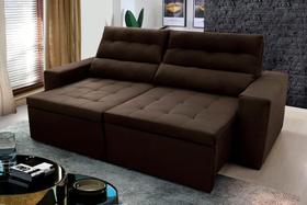 Sofá Retrátil/Reclinável Arizona 2,30m Suede Velut Marrom - King House