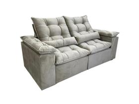 Sofá Retrátil Reclinável Atenas 2.00m Bege Veludo