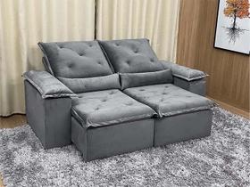 Sofá Retrátil Reclinável Athenas 2.30 metros Cinza Athenas