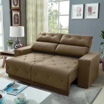 Sofá Retrátil/Reclinável Belga 1,80m Suede Velut Bege c/ Molas no Assento Sofá Retrátil/Reclinável Belga 1,80m Suede Velut Bege c/ Molas no Assento