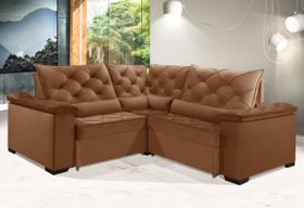 Sofá Retrátil Reclinável BERLIM DE CANTO 2.70 x 2.70 ESTILO ESTOFADOS - França Velusoft COR "TERRA COTA" Sofá Retrátil Reclinável BERLIM DE CANTO 2.70 x 2.70 ESTILO ESTOFADOS - França Velusoft COR "TERRA COTA"