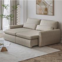 Sofá Retrátil Reclinável Charlie 2,10m Linho Supreme D28 Vira Cama Casal Orgânico - Bege Taupe Sofá Retrátil Reclinável Charlie 2,10m Linho Supreme D28 Vira Cama Casal Orgânico - Bege Taupe