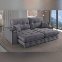 Sofá Retrátil Reclinável com Porta Copos 190cm Istambul Yescasa