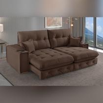 Sofa Retratil Reclinavel com Porta Copos 190cm Istambul Yescasa