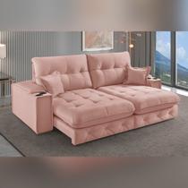 Sofa Retratil Reclinavel com Porta Copos 250cm Istambul Yescasa